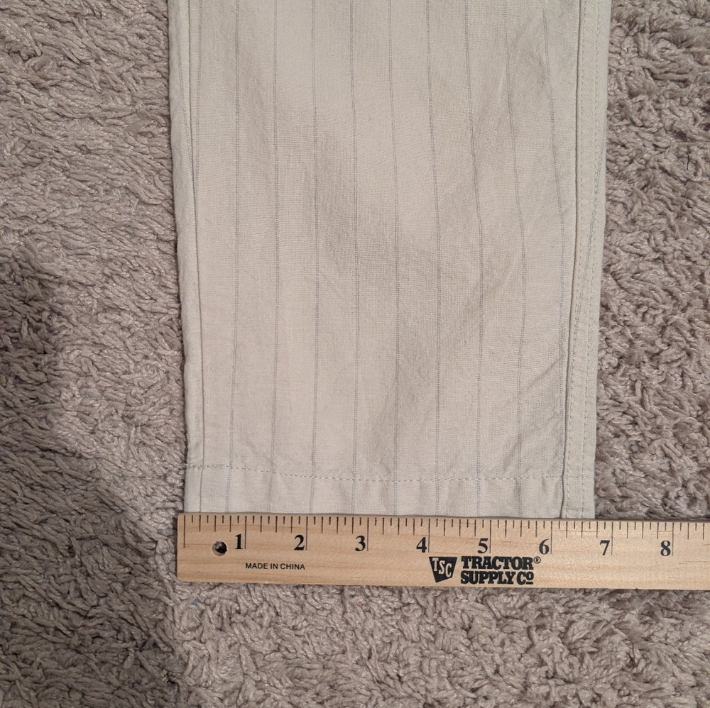 NWT Uniqlo Linen Cotton Striped Tapered Pants - Picture 9 of 13